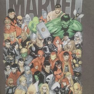 Marvel Men's Multicolor Superhero Collage Short Sleeve Tee